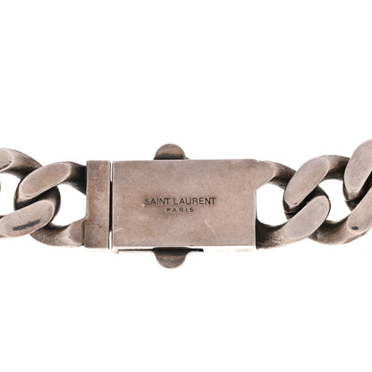Saint Laurent Metal Curb Chain Necklace Oxidized Silver 5 of 5