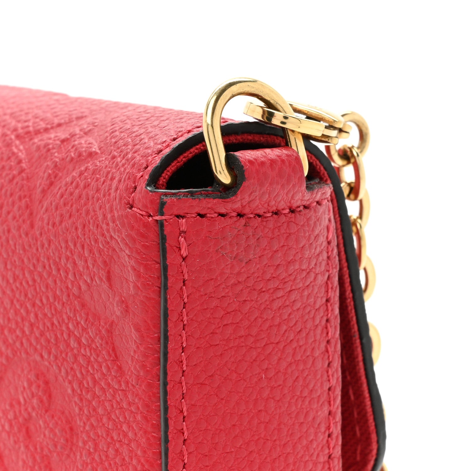 Louis Vuitton Empreinte Pochette Felicie Chain Wallet Scarlet 15 of 17