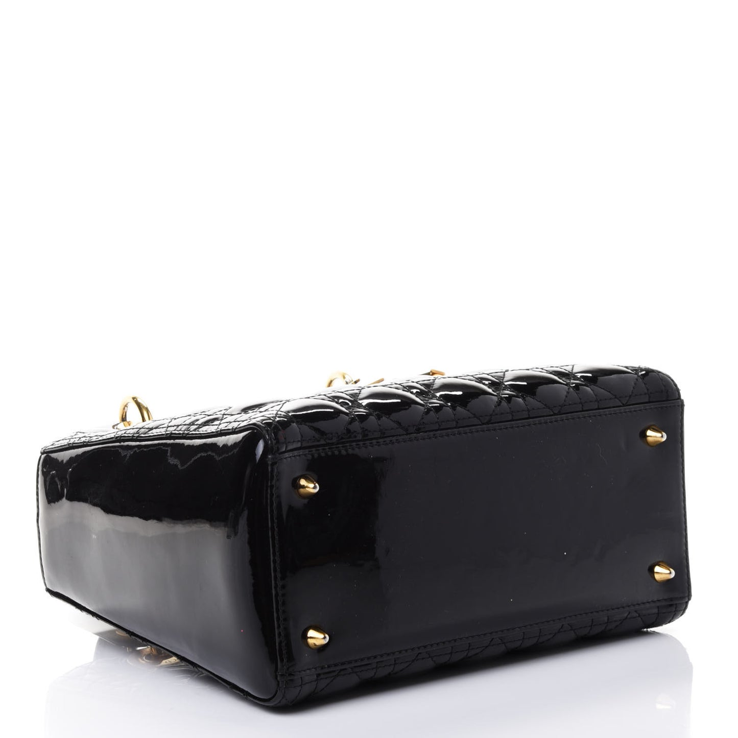 Patent Cannage Medium Lady Dior Black