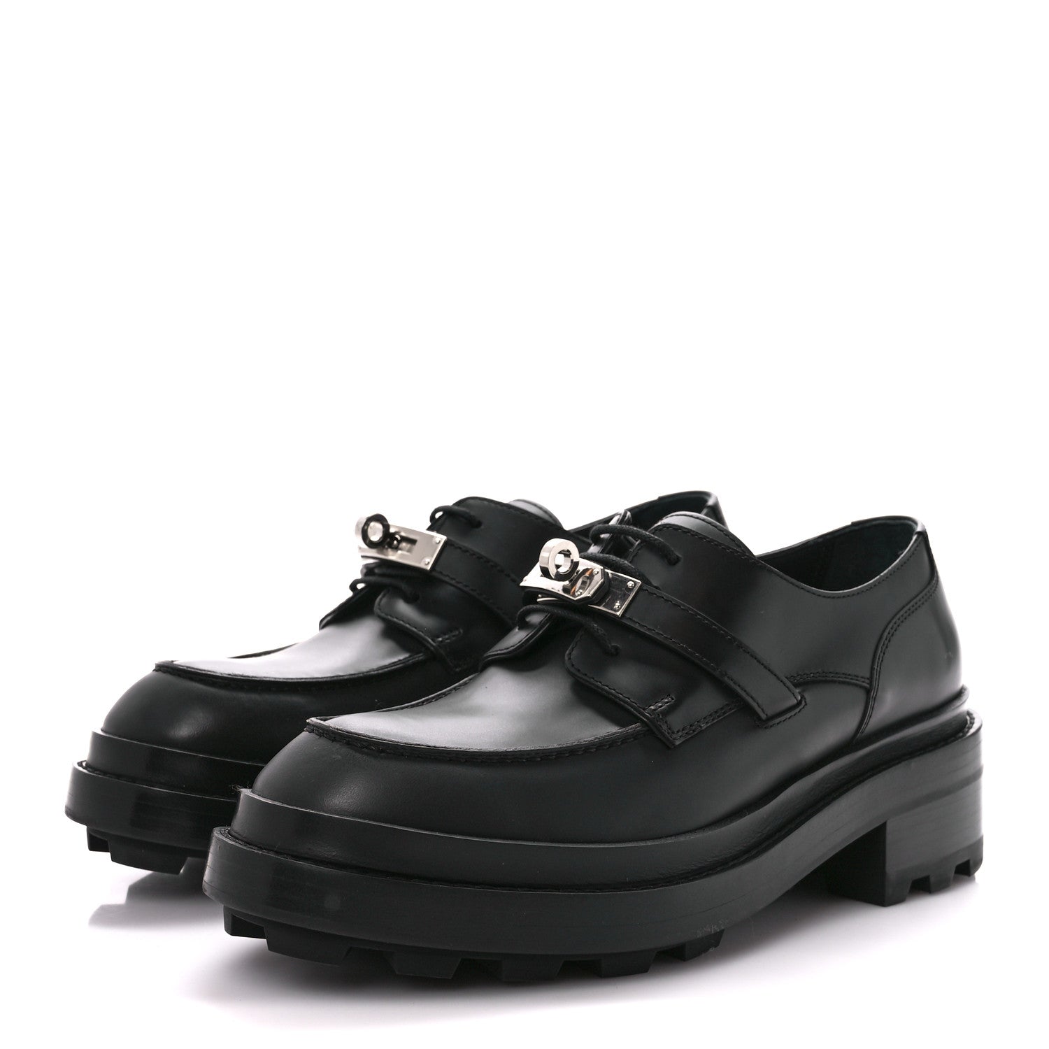 Hermes Glossed Calfskin First Oxford 37 Black 3 of 10