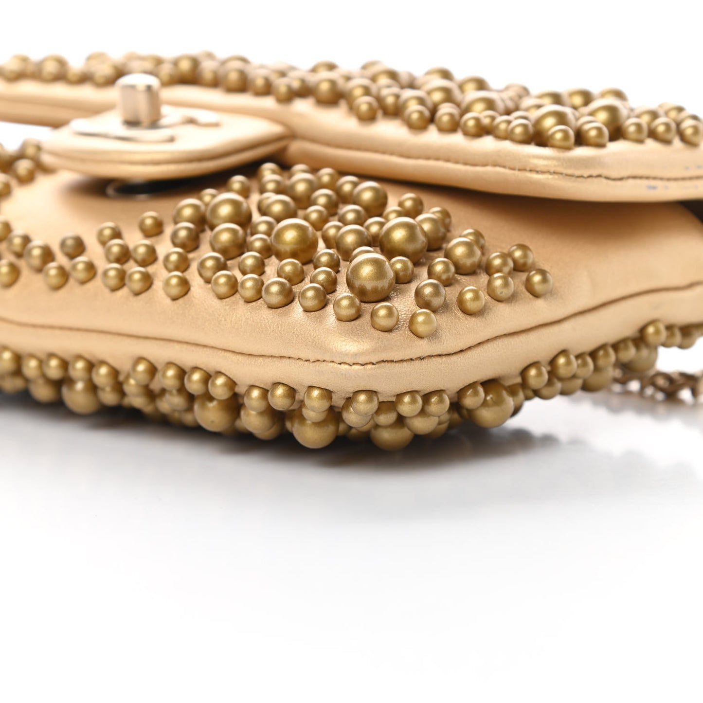 Lambskin Pearls Flap Gold