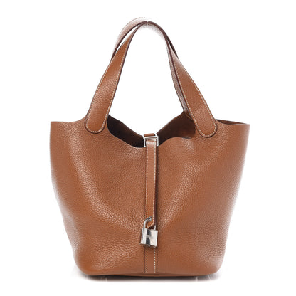 Hermes Taurillon Clemence Picotin Lock 22 MM Gold 1 of 14