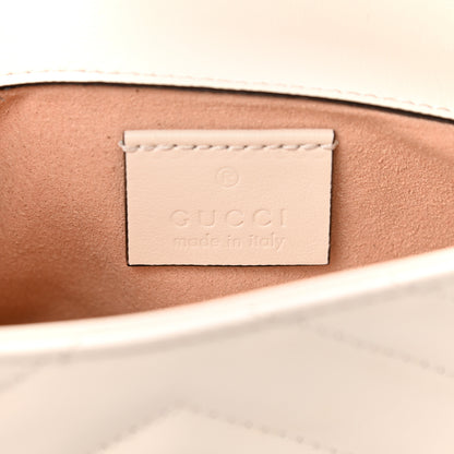 Gucci Calfskin Matelasse Super Mini GG Marmont Shoulder Bag White 6 of 10