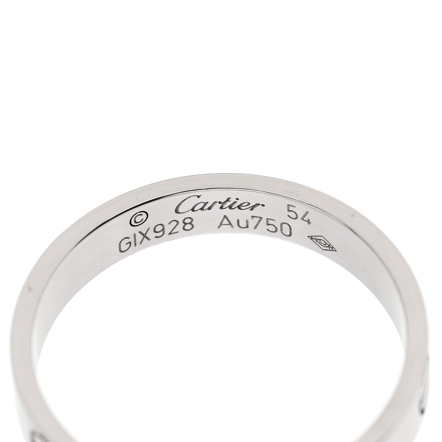 18K White Gold 3.5mm LOVE Wedding Band Ring 54 7