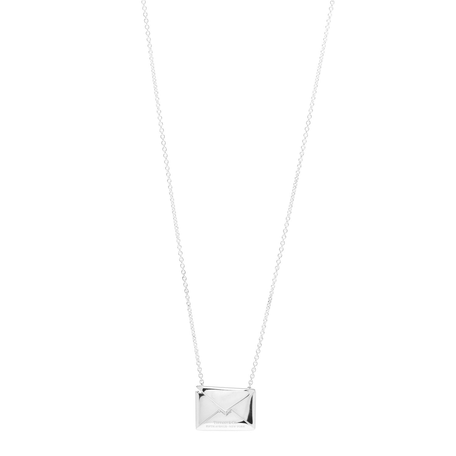 Tiffany Sterling Silver Sweet Nothings Envelope Necklace 1 of 4