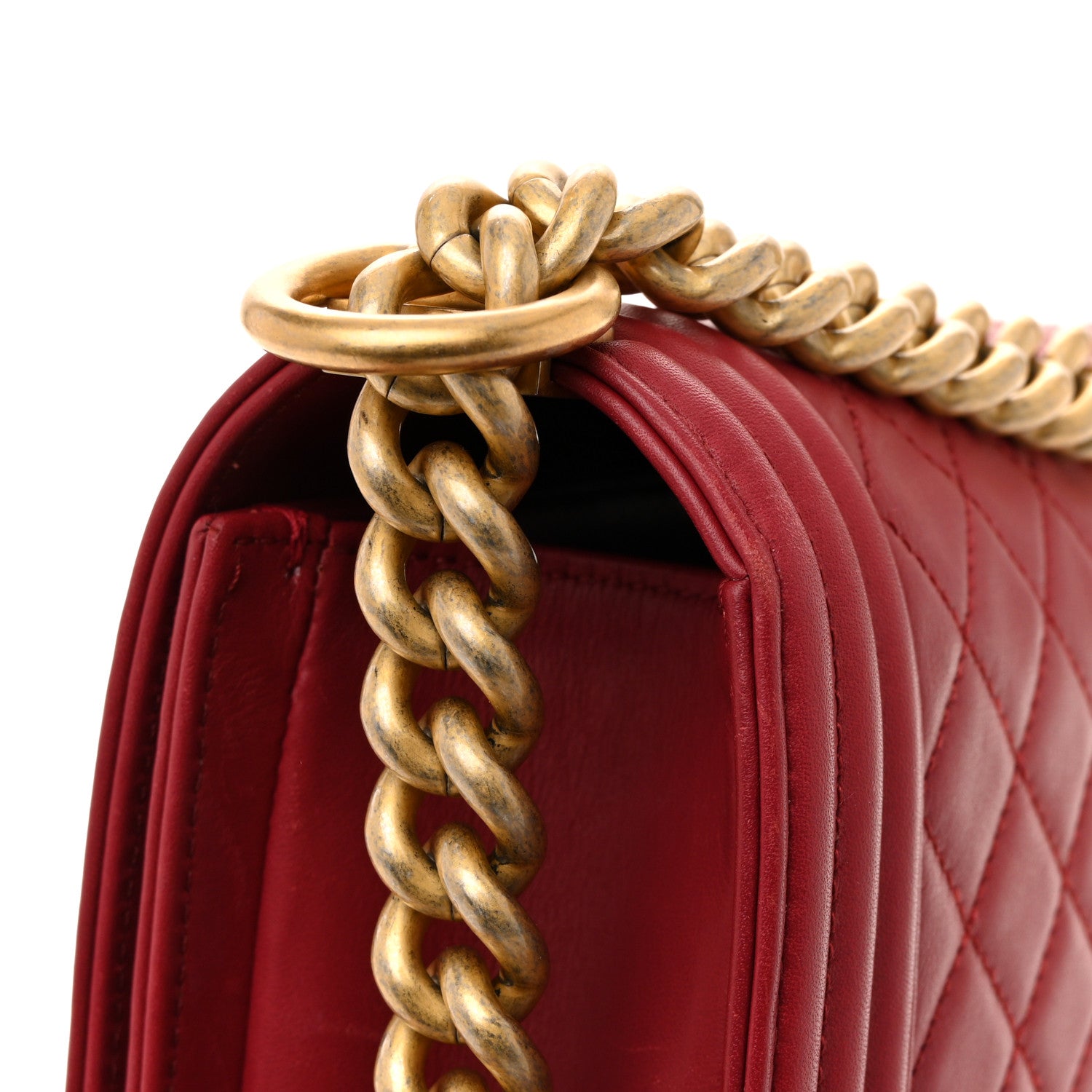 Chanel Lambskin Quilted Medium Boy Flap Dark Red 13 of 16