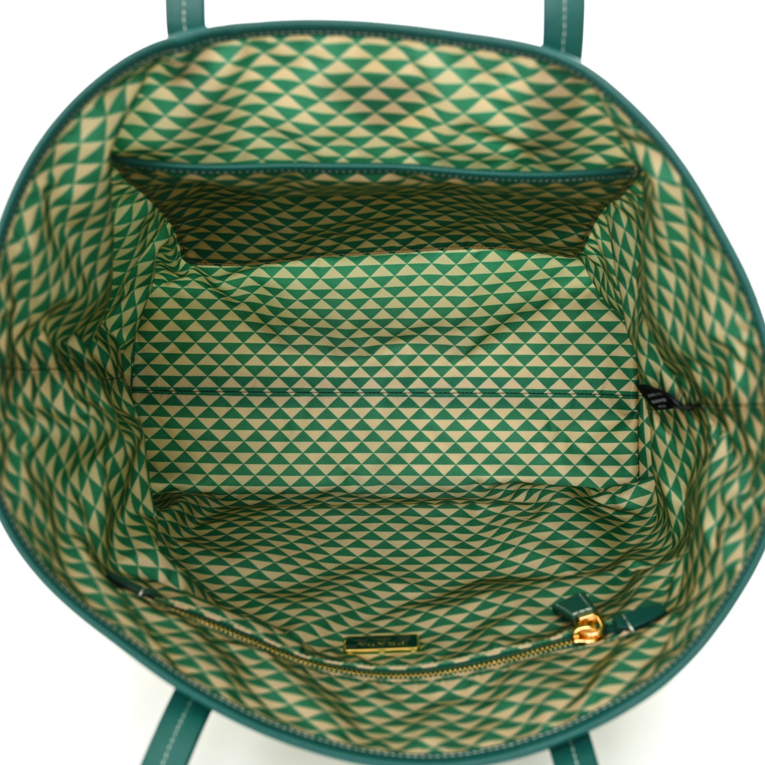 Prada Re-Nylon Saffiano Triangolo Symbole Shopping Tote Green 5 of 10