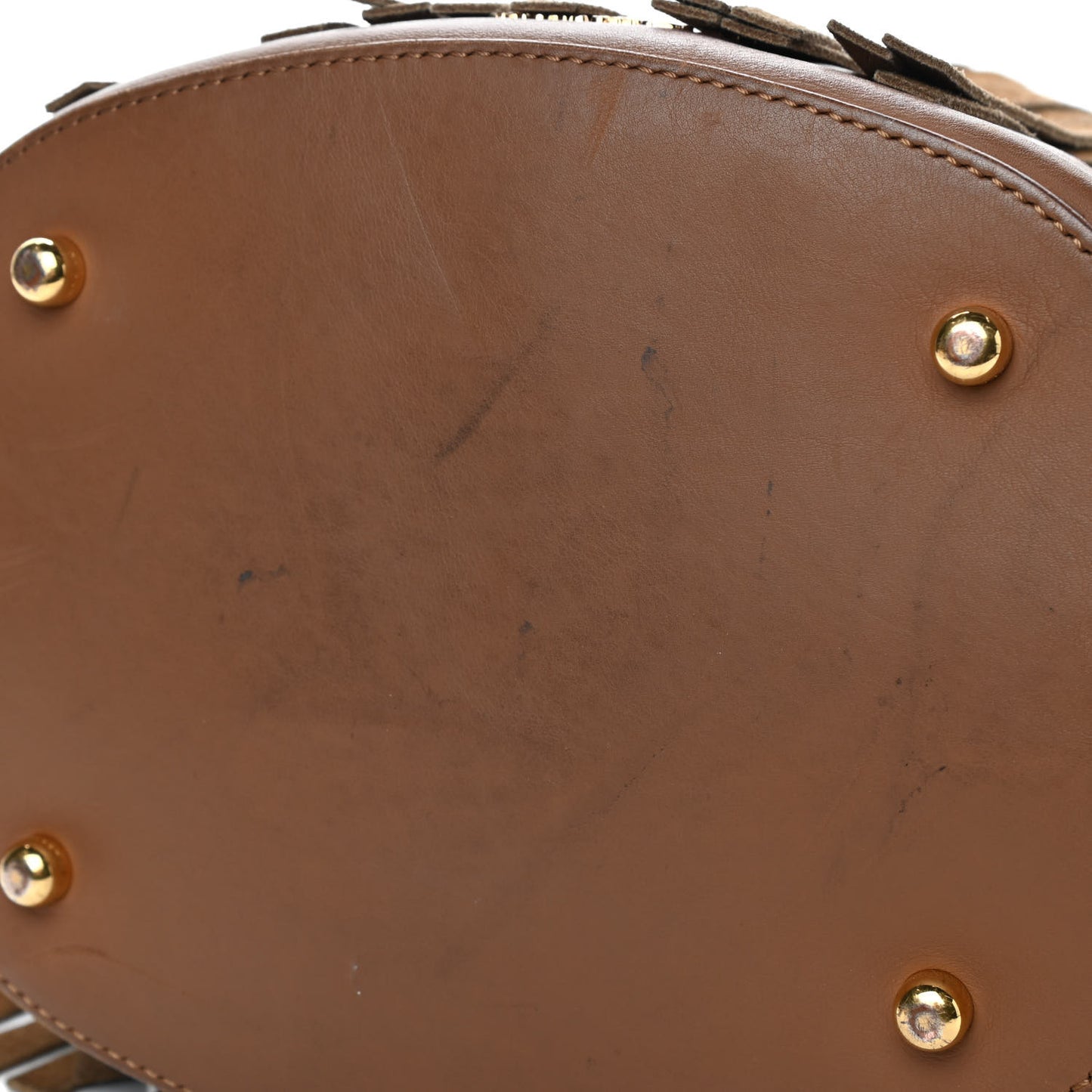 Prorsum Suede Fringe Bucket Bag Brown