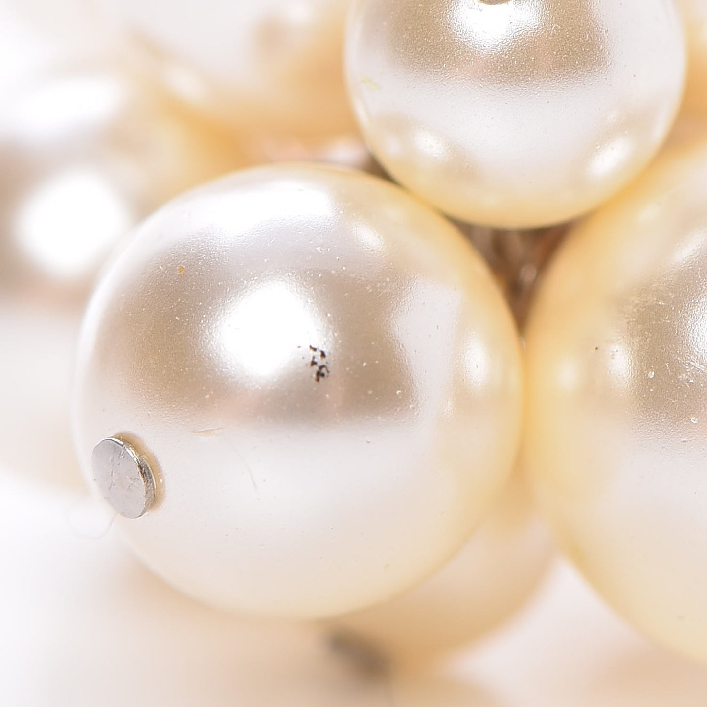 Pearl Cluster CC Necklace Silver