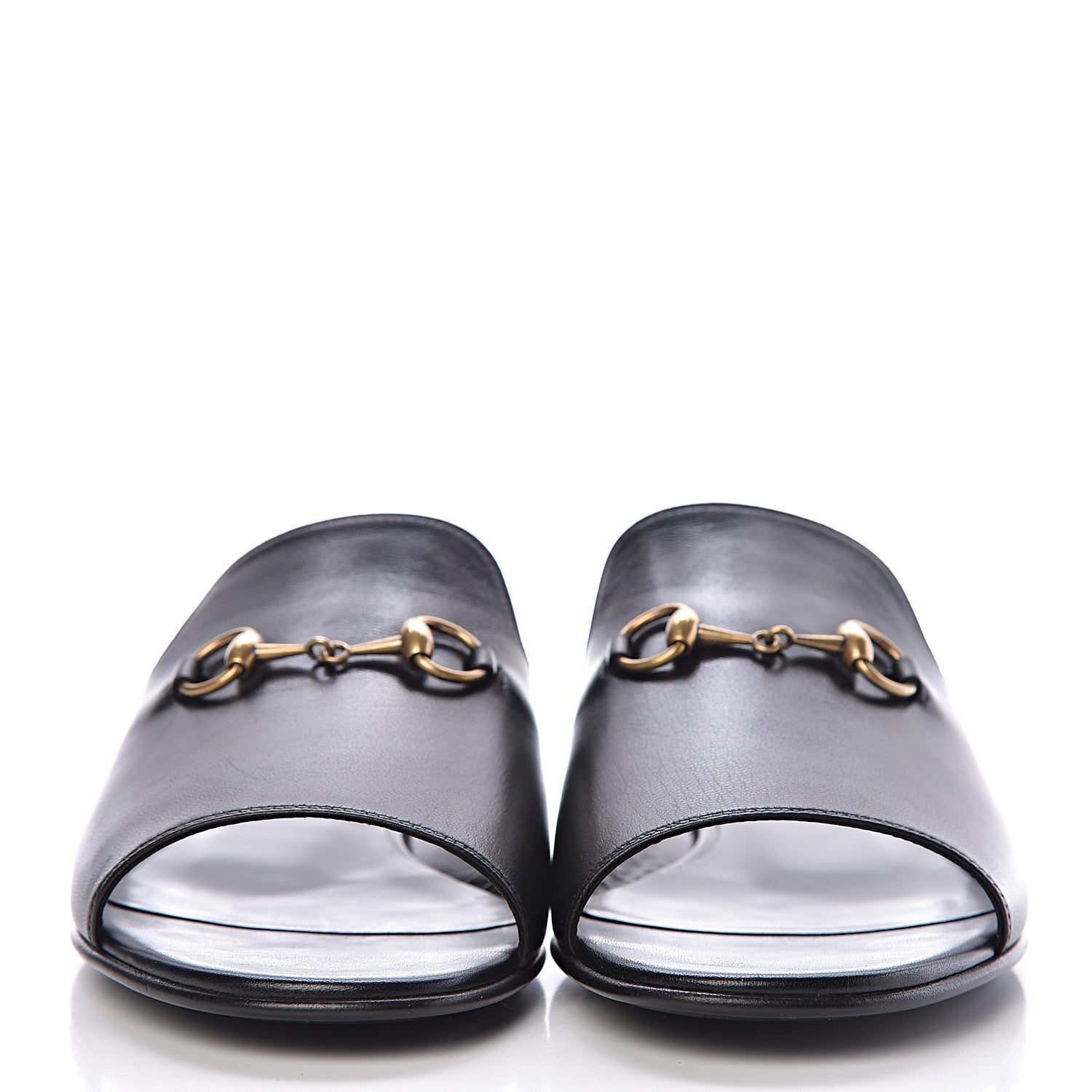 Gucci Malaga Kid Horsebit Slide Sandals 38.5 Black 3 of 10