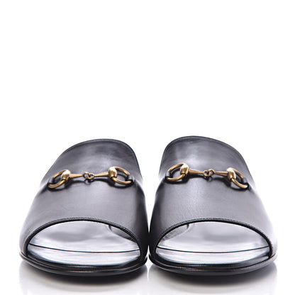 Gucci Malaga Kid Horsebit Slide Sandals 38.5 Black 3 of 10