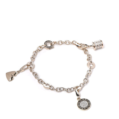 Bulgari 18K White Gold Diamond Charm Bracelet 1 of 8