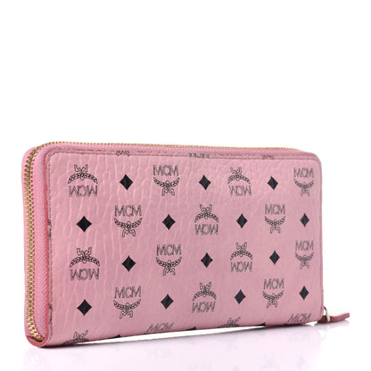 MCM Visetos Large Zip Around Wallet Pink 3 of 11