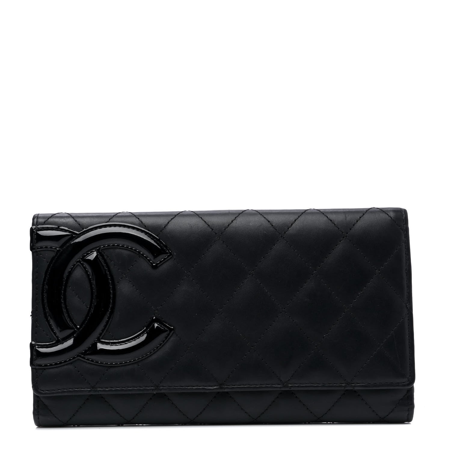 Chanel Calfskin Quilted Cambon Long Double Wallet Black 1 of 6