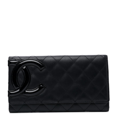Chanel Calfskin Quilted Cambon Long Double Wallet Black 1 of 6