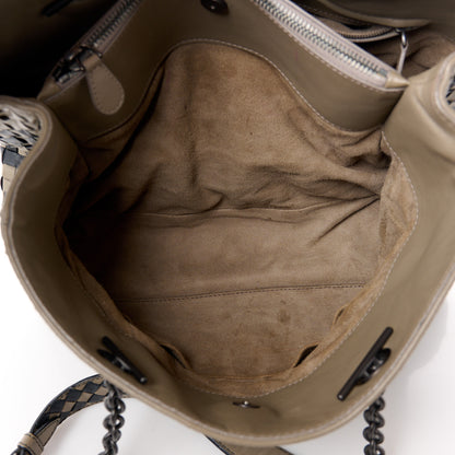 Bottega Veneta Nappa Intrecciato Medium Pavone Tote Beige Black 9 of 15