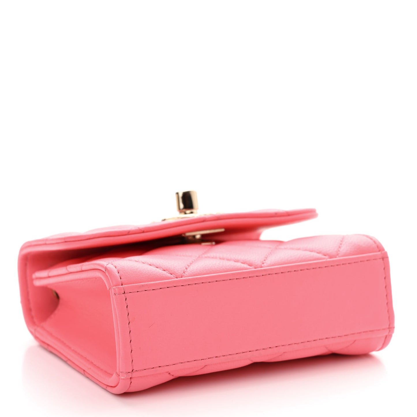 Lambskin Quilted Mini Trendy CC Clutch With Chain Coral Pink