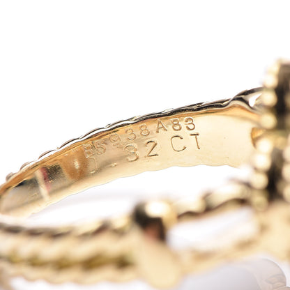 Van Cleef & Arpels 18K Yellow Gold Diamond Vintage Alhambra Ring 50 5.25 6 of 6