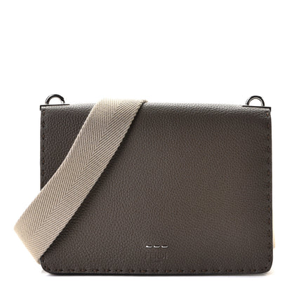 Fendi Cuoio Romano Selleria Metal Stitch Messenger Brown 1 of 8