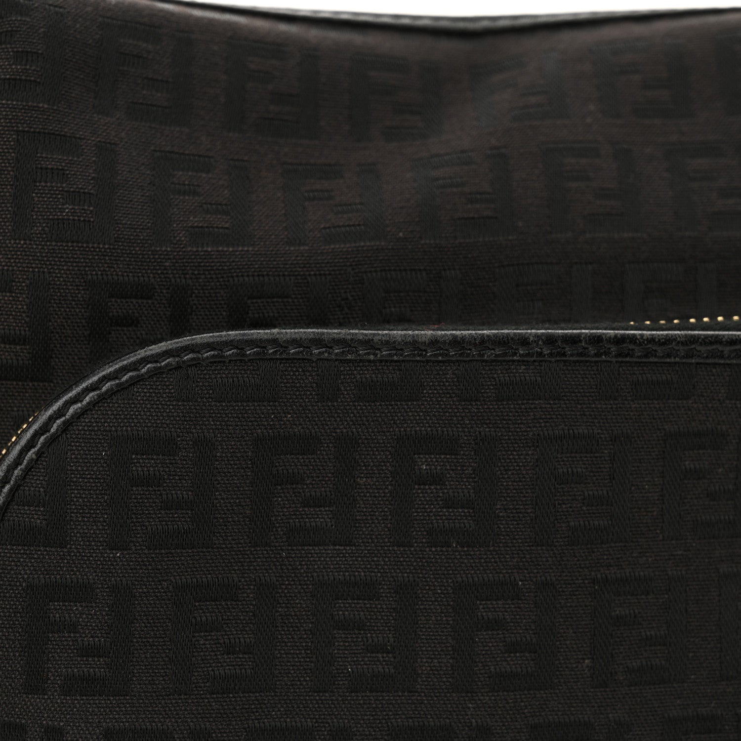 Fendi Zucchino Cuoio Chef Pocket Shoulder Bag Black 12 of 14