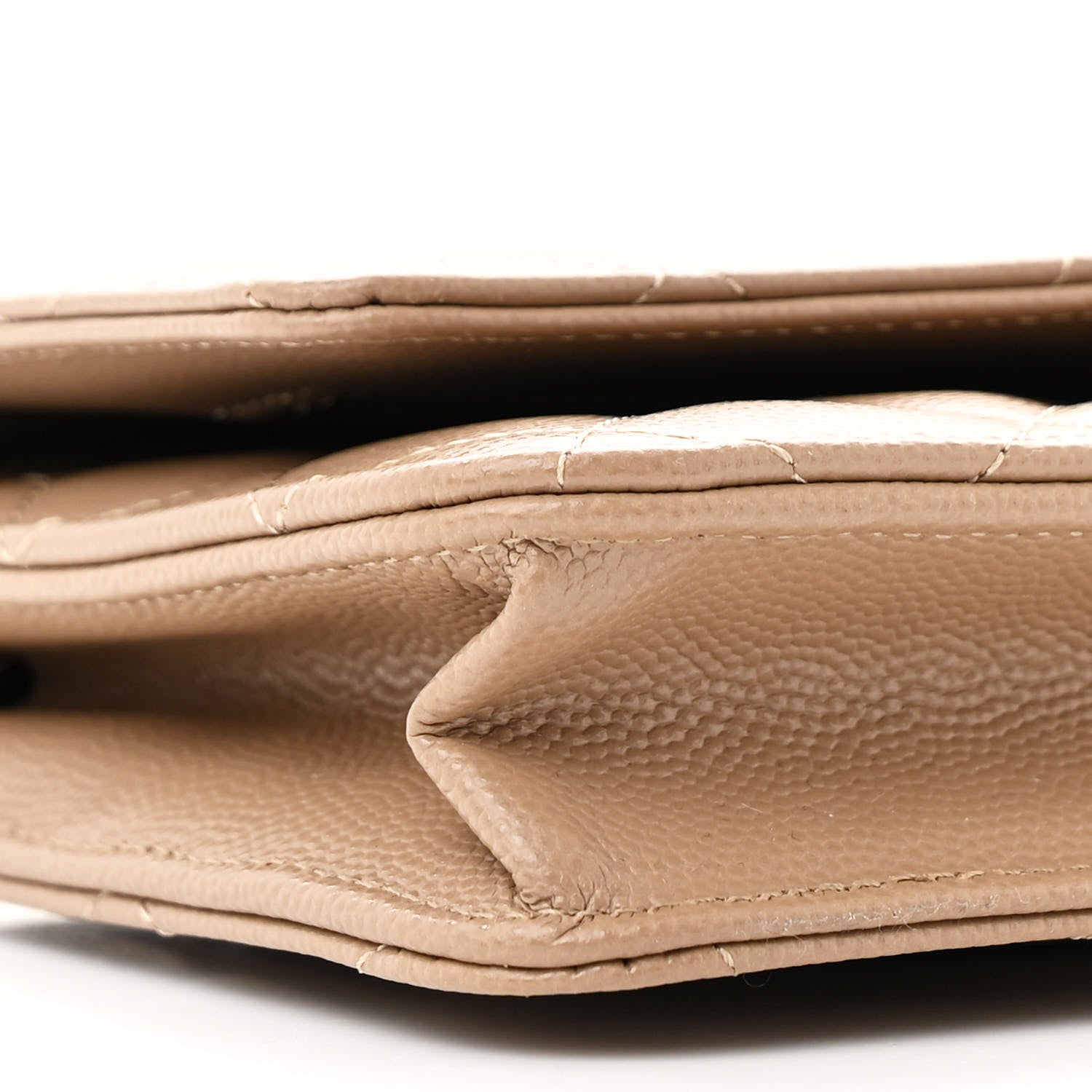Chanel Caviar Quilted Wallet on Chain WOC Dark Beige 10 of 12