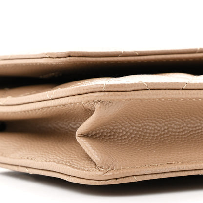 Chanel Caviar Quilted Wallet on Chain WOC Dark Beige 10 of 12