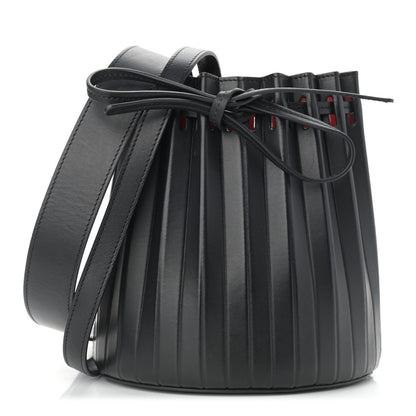 Mansur Gavriel Vegetable Tanned Calfskin Pleated Mini Bucket Bag Black Flamma 1 of 10