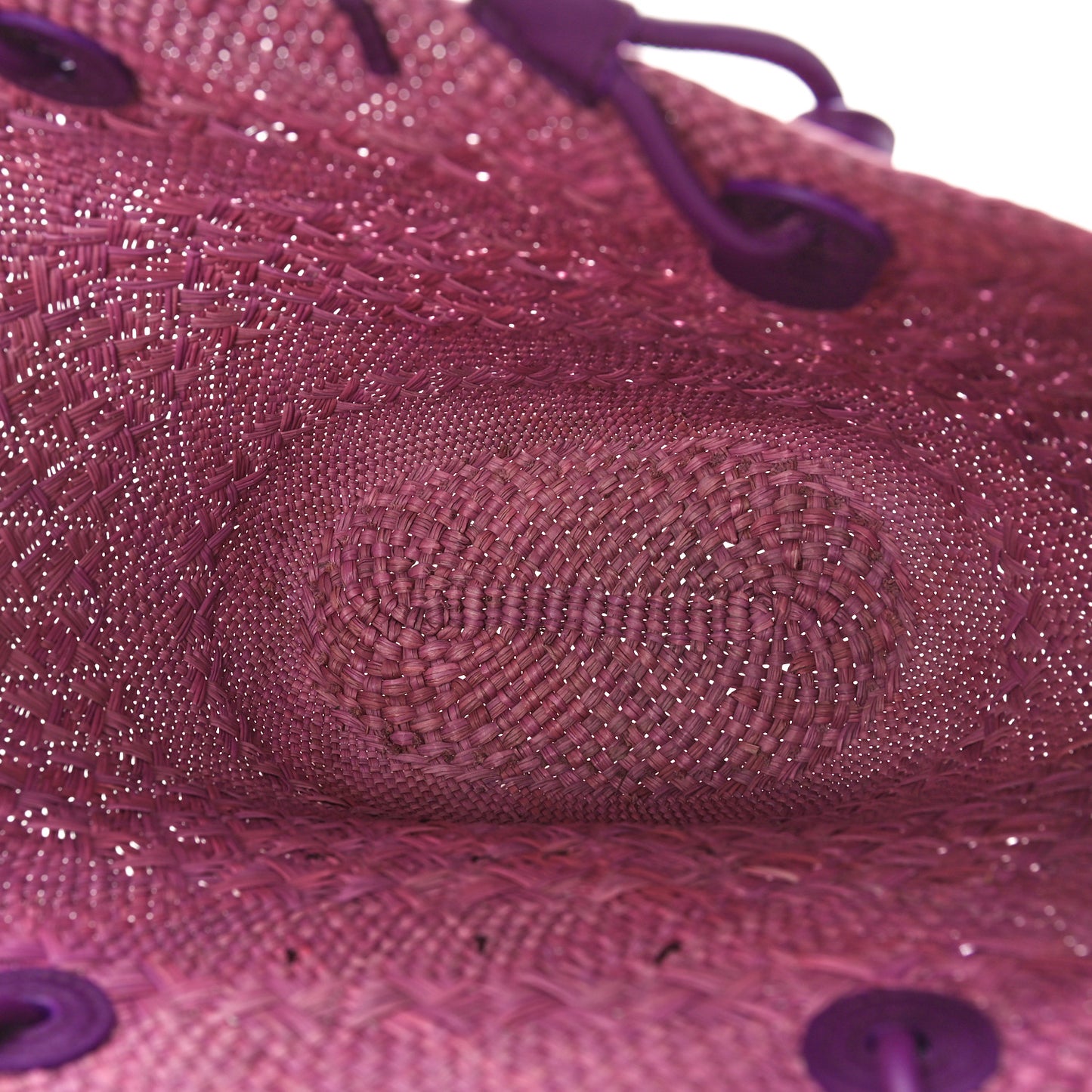 Calfskin Raffia Paulas Ibiza Small Anagram Basket Tote Bag Purple