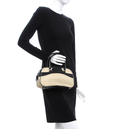 Prada Tessuto Nylon Vitello Small Bowling Bag Black 2 of 20