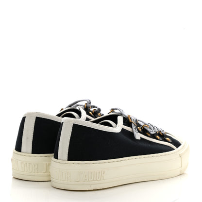 Christian Dior Canvas Dot Walk'N'Dior Low Top Sneakers 37.5 Black 4 of 8