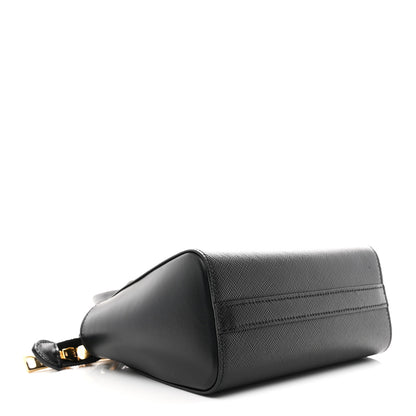 Prada Saffiano Soft Calfskin Mini Zippered Crossbody Black 4 of 10