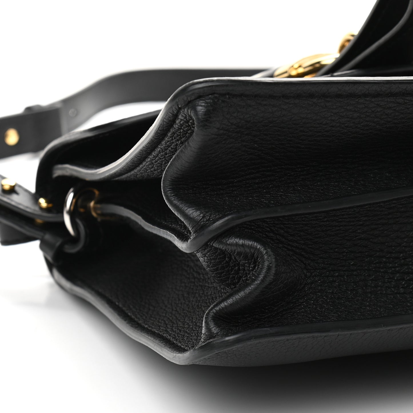 Grained Calfskin Medium Aby Day Shoulder Bag Black