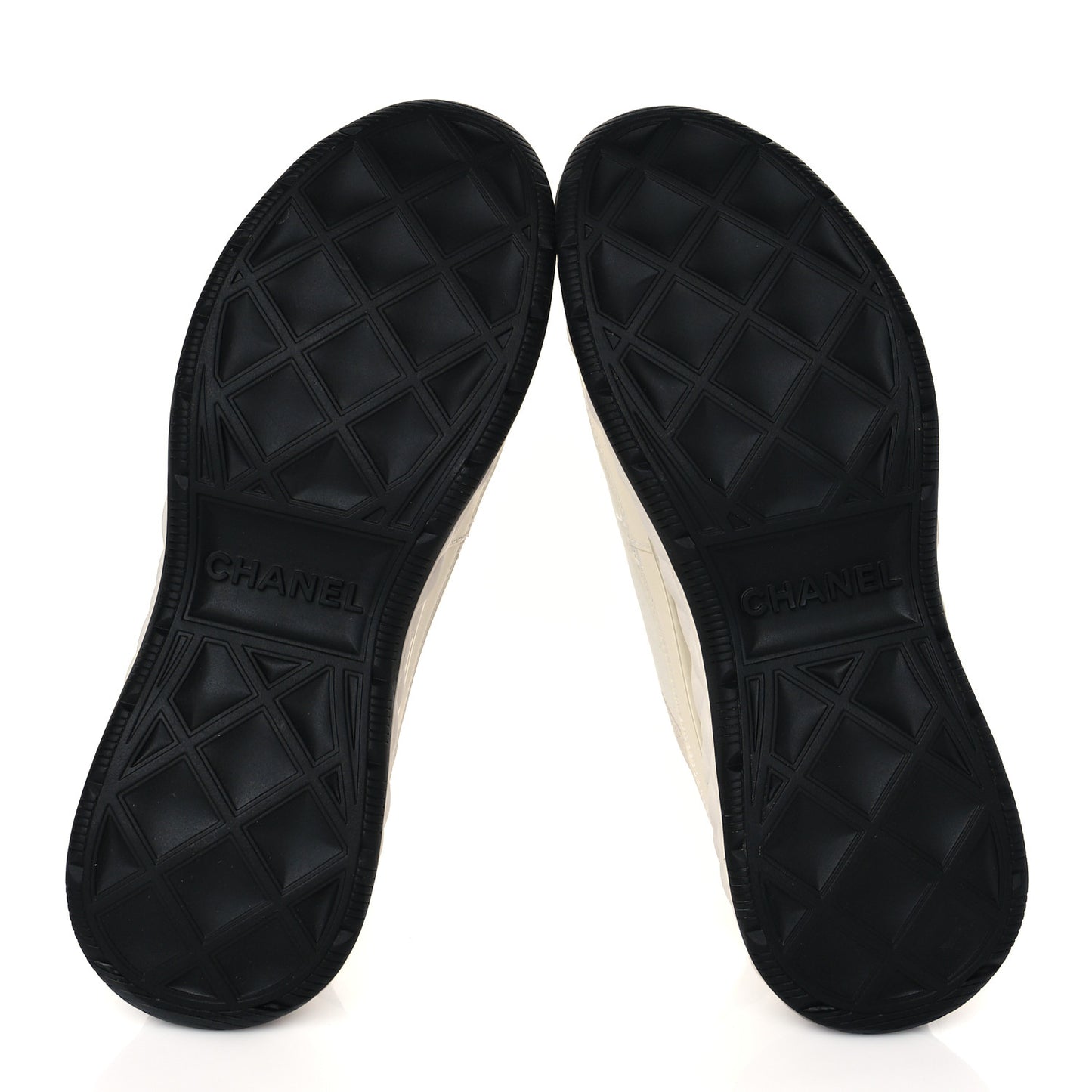Velvet Calfskin Mixed Fibers CC Sneakers 38.5 Ivory Black