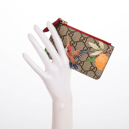 Gucci GG Supreme Monogram Tian Key Case Beige Multicolor Red 2 of 6