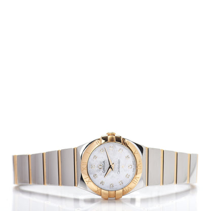 Omega Stainless Steel 18K Yellow Gold Diamond Mother of Pearl 24mm Constellation Quartz Watch 123.20.24.60.55.004 2 of 5