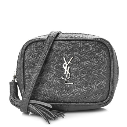 Saint Laurent Grain De Poudre Matelasse Monogram Baby Lou Camera Bag Dark Smog 1 of 8
