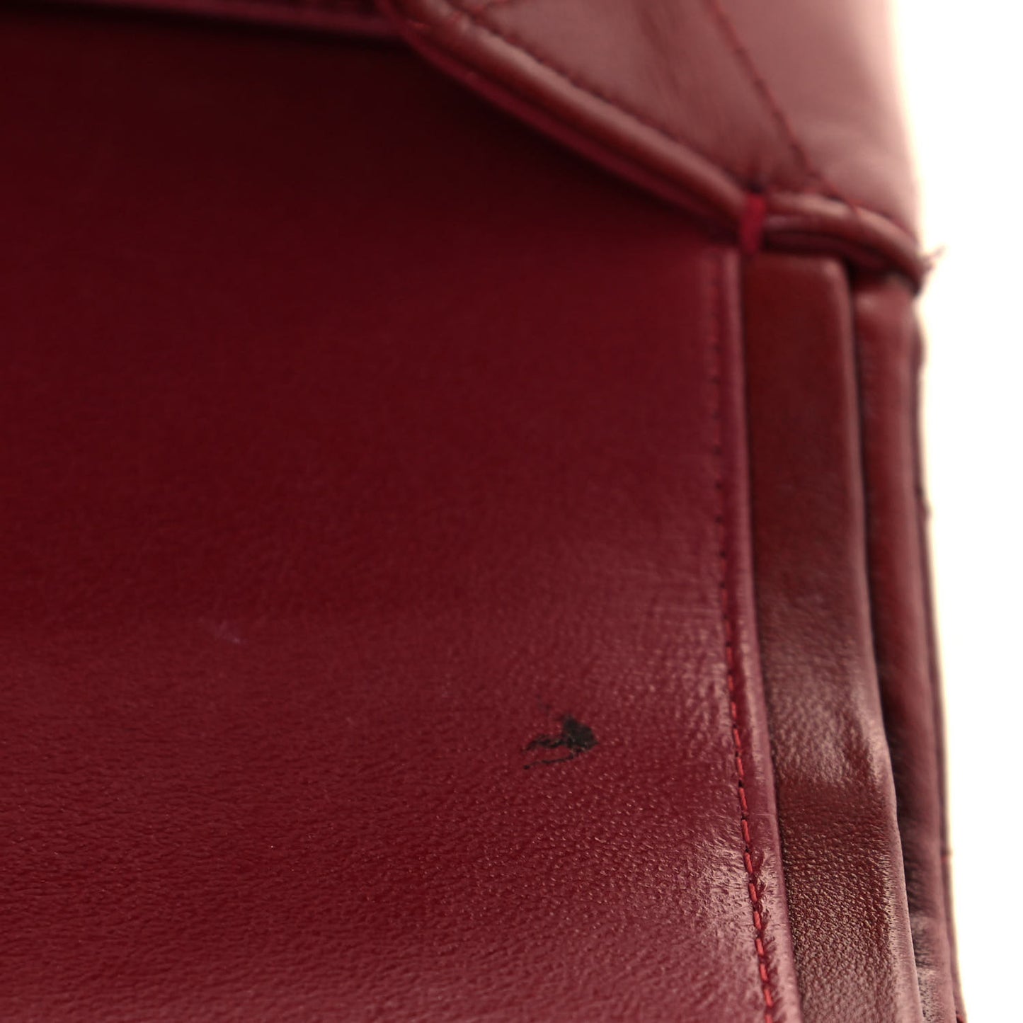 Lambskin Quilted Jumbo Double Flap Dark Red