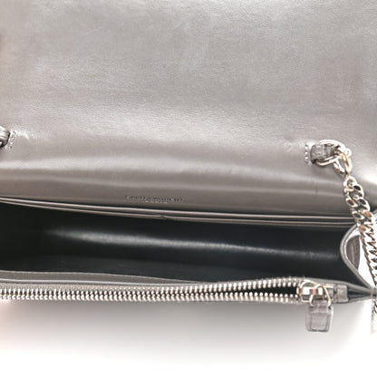 Saint Laurent Calfskin Crocodile Embossed Kate Monogram Tassel Chain Wallet Fog 5 of 8