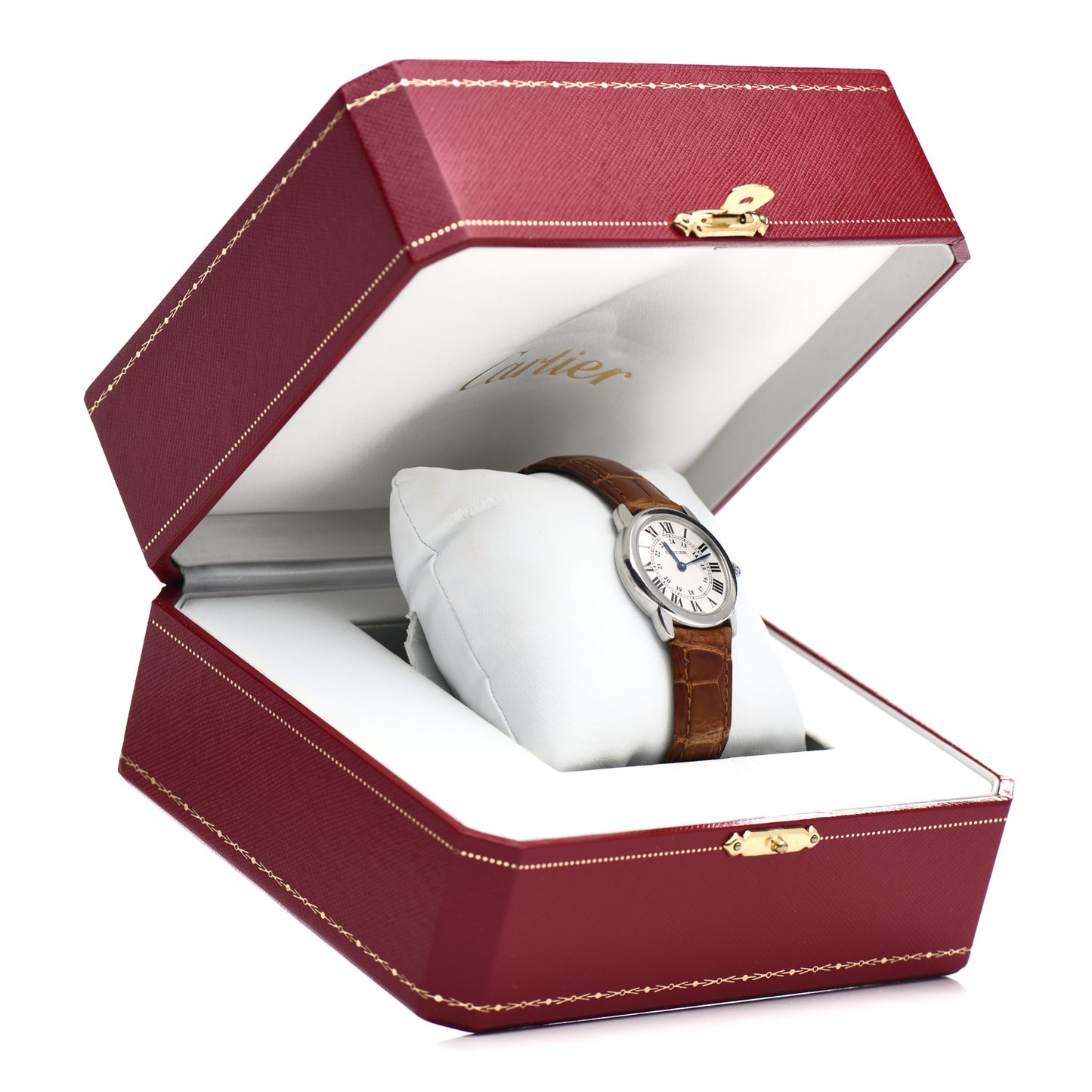 Stainless Steel Alligator 29mm Ronde Solo Quartz Watch Brown