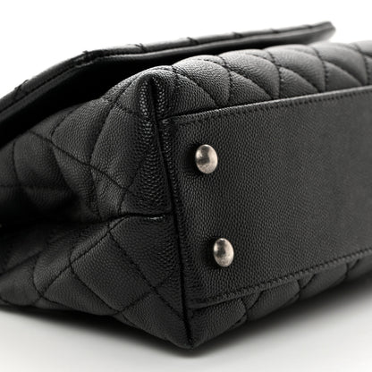 Chanel Caviar Lizard Quilted Mini Coco Handle Flap Black Khaki 9 of 10