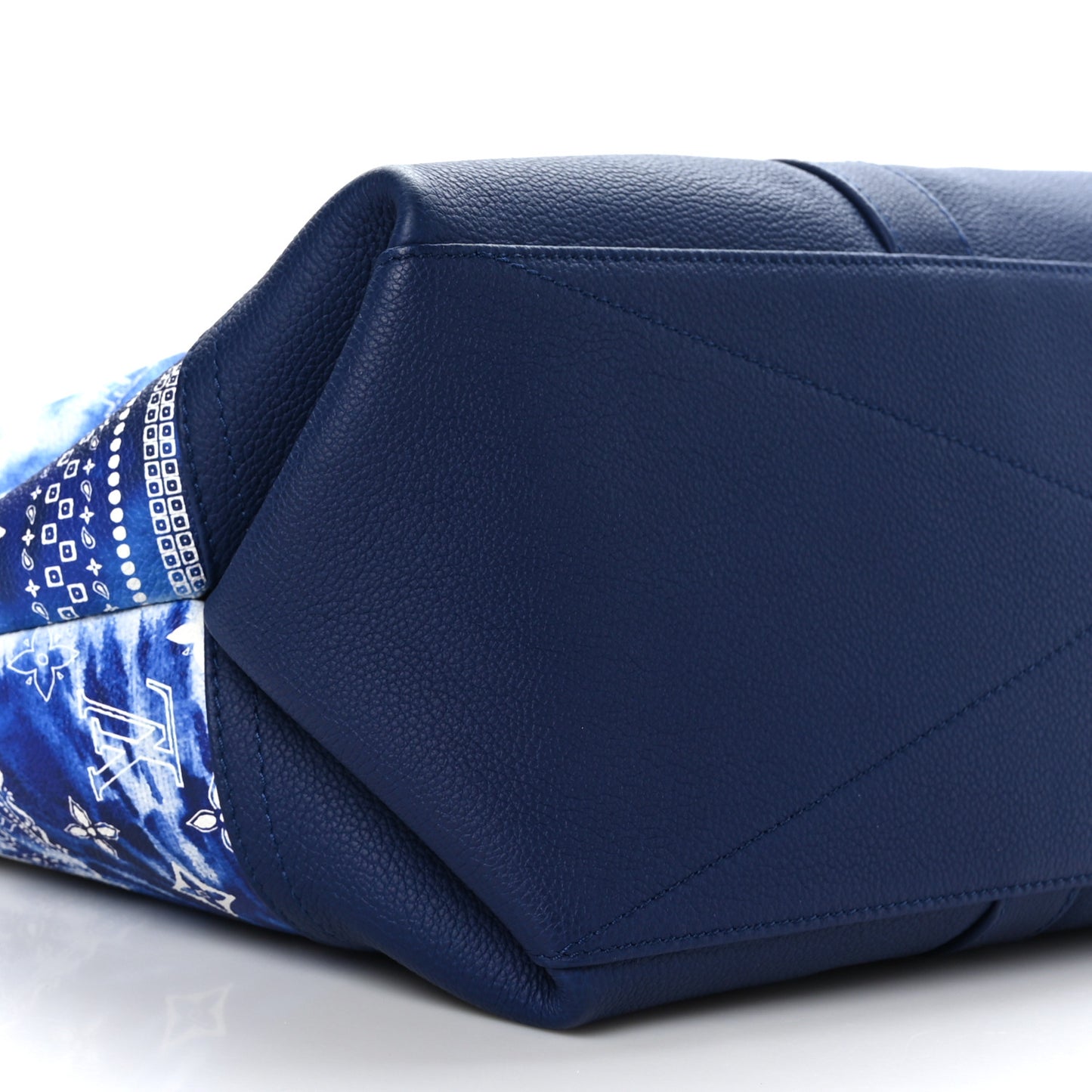 Cowhide Monogram Bandana Journey Tote Blue White