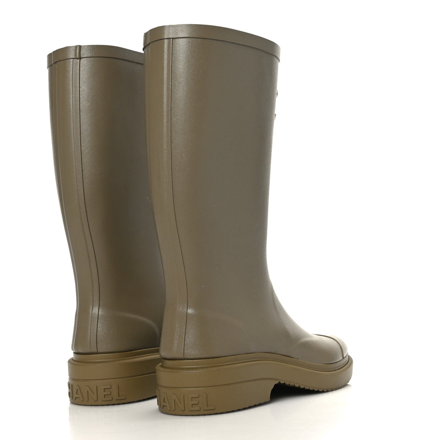 Chanel Caoutchouk CC High Boots 35 Dark Beige 4 of 8