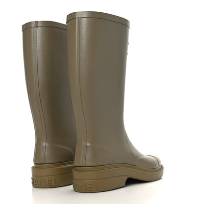 Chanel Caoutchouk CC High Boots 35 Dark Beige 4 of 8