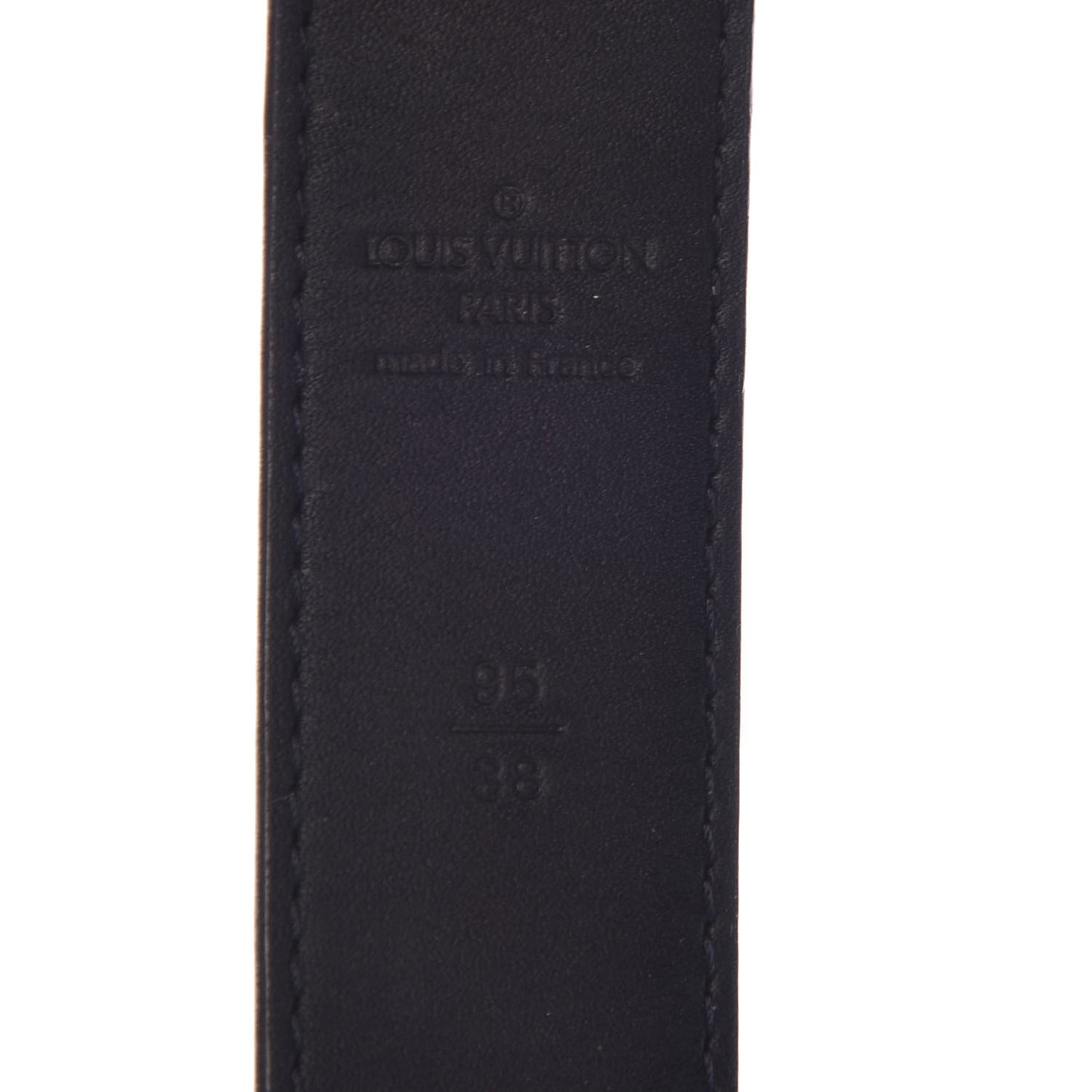 Damier Ebene LV Paris Buckle Belt 95 38 Gold