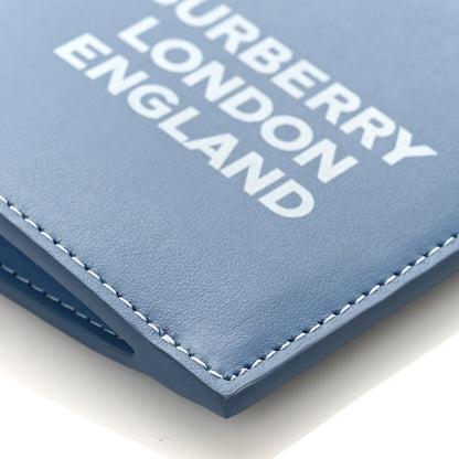 Burberry Calfskin London England Print Logo Card Holder Light Blue 8 of 8