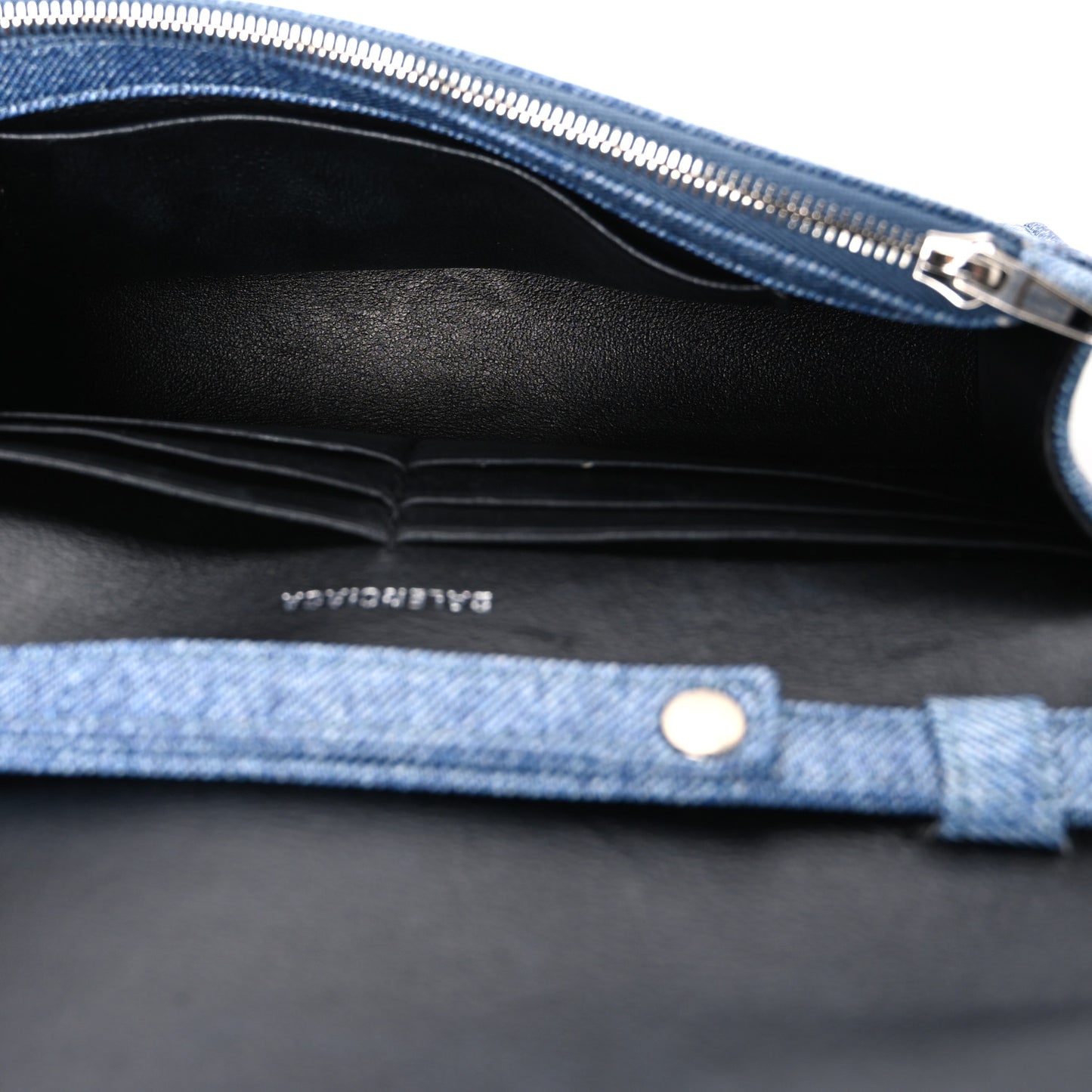 Nappa Denim Printed Hourglass Chain Bag Denim Blue