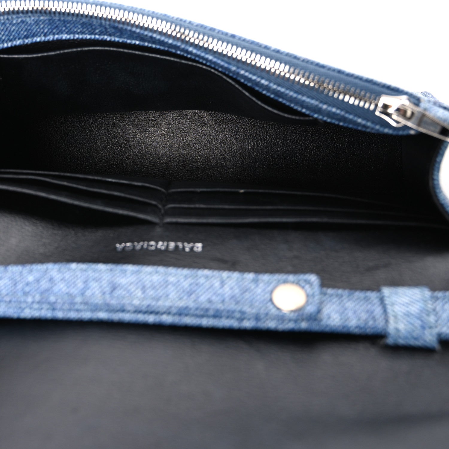 Balenciaga Nappa Denim Printed Hourglass Chain Bag Denim Blue 5 of 9