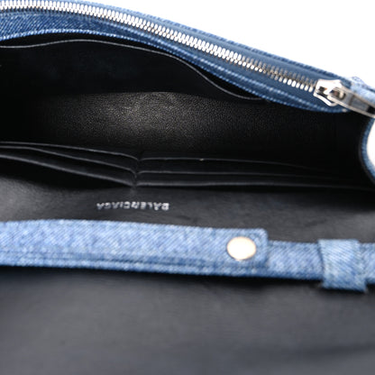 Balenciaga Nappa Denim Printed Hourglass Chain Bag Denim Blue 5 of 9
