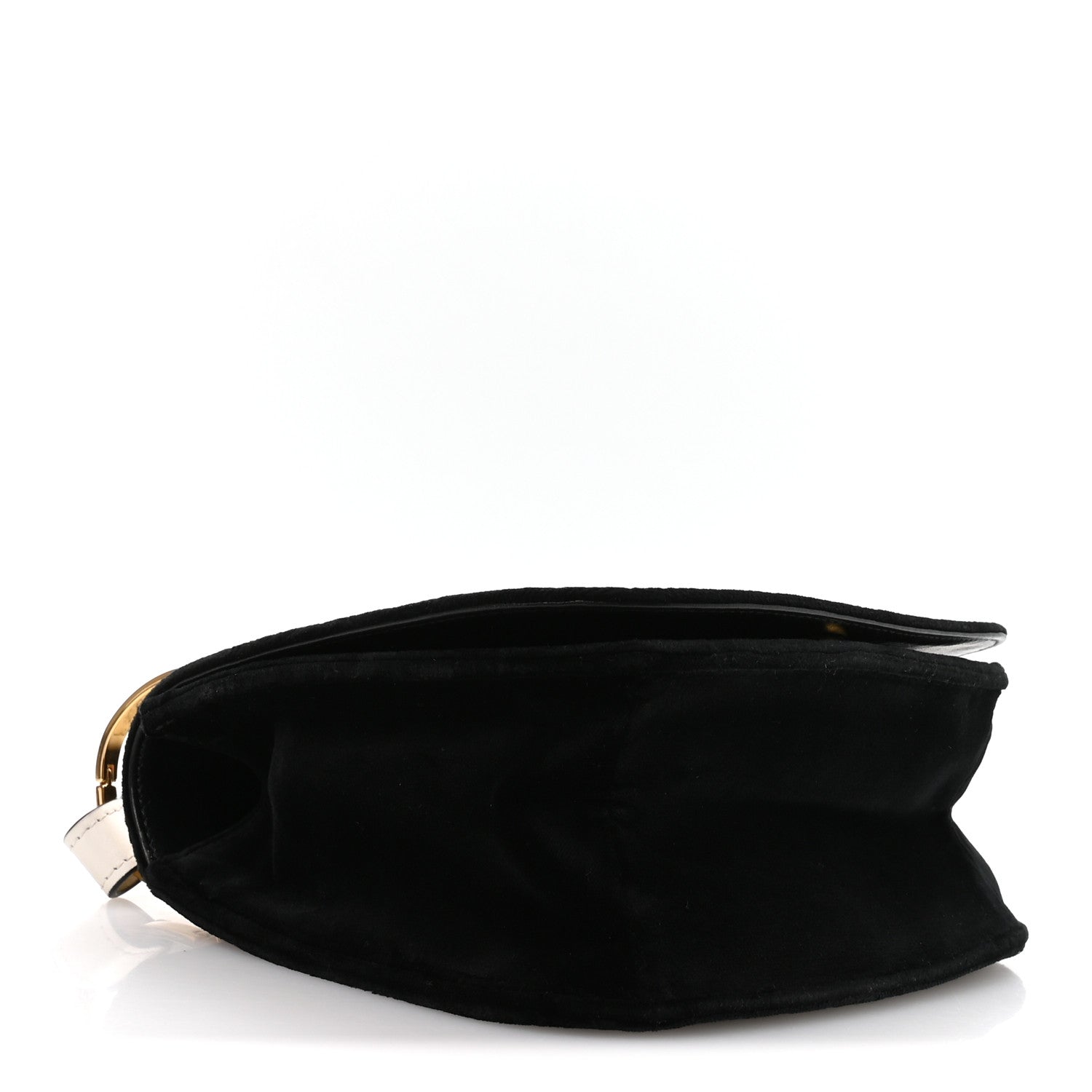 Prada Velvet City Calf Pionniere Saddle Bag Black White 4 of 10