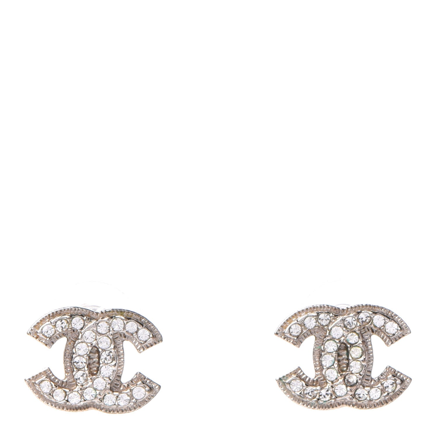 Chanel Crystal Timeless CC Earrings Light Gold 1 of 4